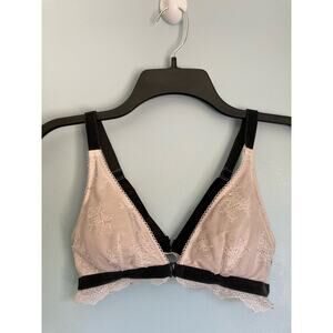 Victoria's Secret Bralette Small White and Black Velvet